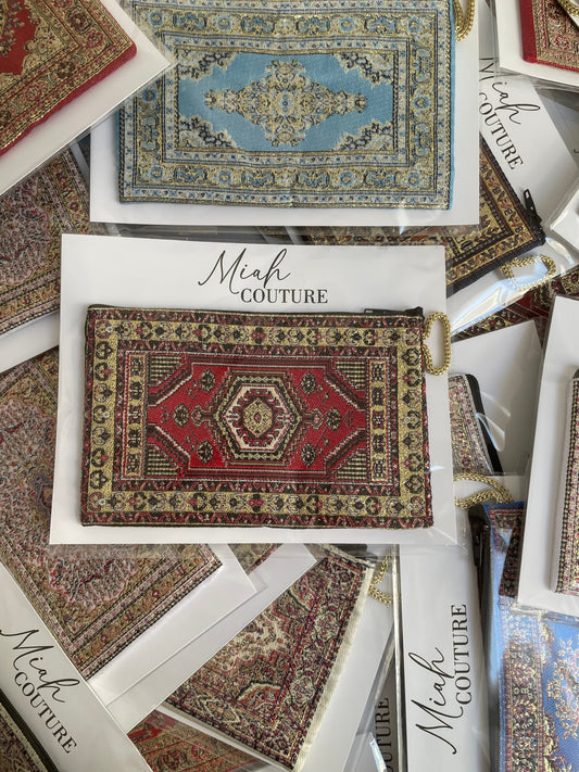 Pochette ou porte monnaie oriental - bordeau